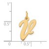 Black Bow Jewelry 14k Yellow Gold, Madison Collection, Medium Script Initial Pendant A-W - 4 of 4