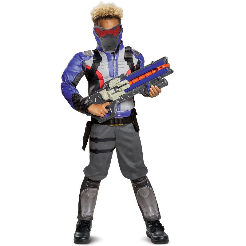 Overwatch Soldier 76 Classic Muscle Boys' Costume, Small (4-6), 1 of 4