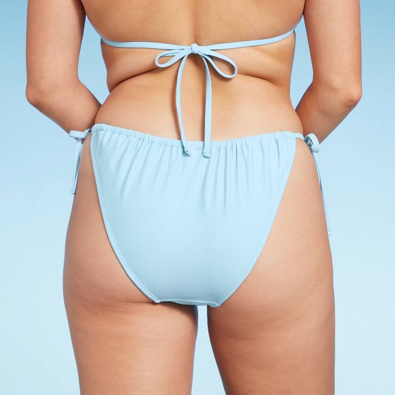 Women's Side-Tie Low-Rise High Leg Adjustable Bikini Bottom - Wild Fable™ Blue, 6 of 7