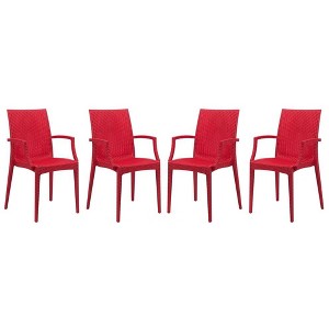LeisureMod Mace Modern Dining Arm Chair for Indoor and Outdoor Home, Set of 4 - 1 of 4