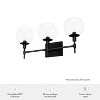Hunter Fan Xidane with Clear Glass 3-Light Bathroom Vanity Wall Light Fixture Matte Black - 3 of 4
