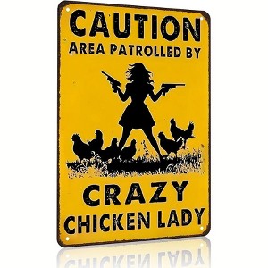 Lomsoe Funny Chicken Sign Crazy Chicken Lady Tin Sign For Home Farm Chicken Coop Farmhouse Kicthen Garden Decor Christmas Gift 8 X 12 Inch - 1 of 1