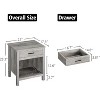 Farmhouse Nightstand, Rustic End Side Table with Drawer and Storage Shelf, Gray Night Stand Bedside Table for Bedroom, Living Room, Small Spaces - 3 of 4