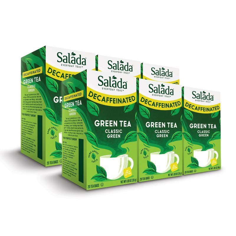 Salada Decaffeinated Green Tea, 20 Individually Wrapped Tea Bags (Pack of 6), 1 of 6