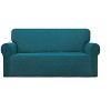 Home Mart Goods Teal Blue 2-Piece Set Slipcover Sofa & Loveseat Cover Protector 4-Way Stretch Elastic - 3 of 4