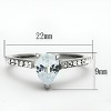 Slickblue Women's Stainless Steel CZ Ring, Polished Finish, Pave Setting, Pear Shape, Clear Stone, Size 5-10 - 2 of 4