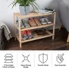 Hastings Home 3-Tier Wooden Shoe Rack - Organizes Up to 9-Pairs - Light Woodgrain - 3 of 4