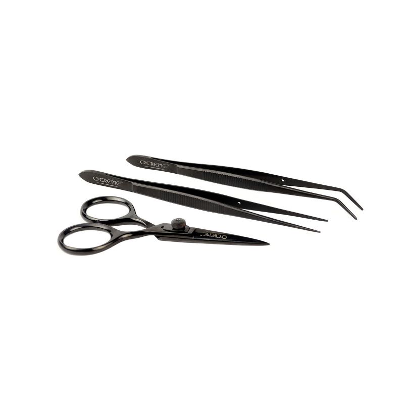 O'Creme Stainless Steel Precision Kitchen Culinary Fine-Tip Tweezer Tongs, Set of 3, 2 of 4