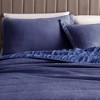 Great Bay Home Textured Spandex Solid Reversible Quilt Set With Shams - 2 of 4