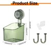 Unique Bargains Wall Mount Strong Suction Cup Shower Caddy with Hooks - 2 of 4