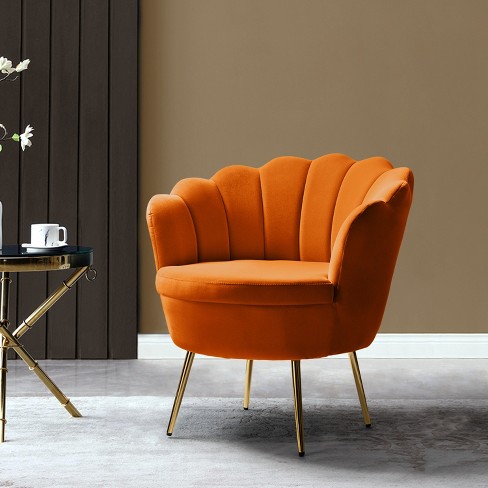 Velvet best sale chair orange