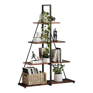 4 Tier Ladder Book shelfs , Sailboat A Shaped Structure Bookcase, Small Display Racks Book Shelfs for living room ,Bedroom ,Home Office - 1 of 4