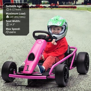 Ride on Go Kart for Teens, 24v 9Ah Large Battery Dual 300w Extra Powerful Motors, 8MPH Fast Drifting Fun with Music & Horn, Max Load 175 Lbs - 1 of 4