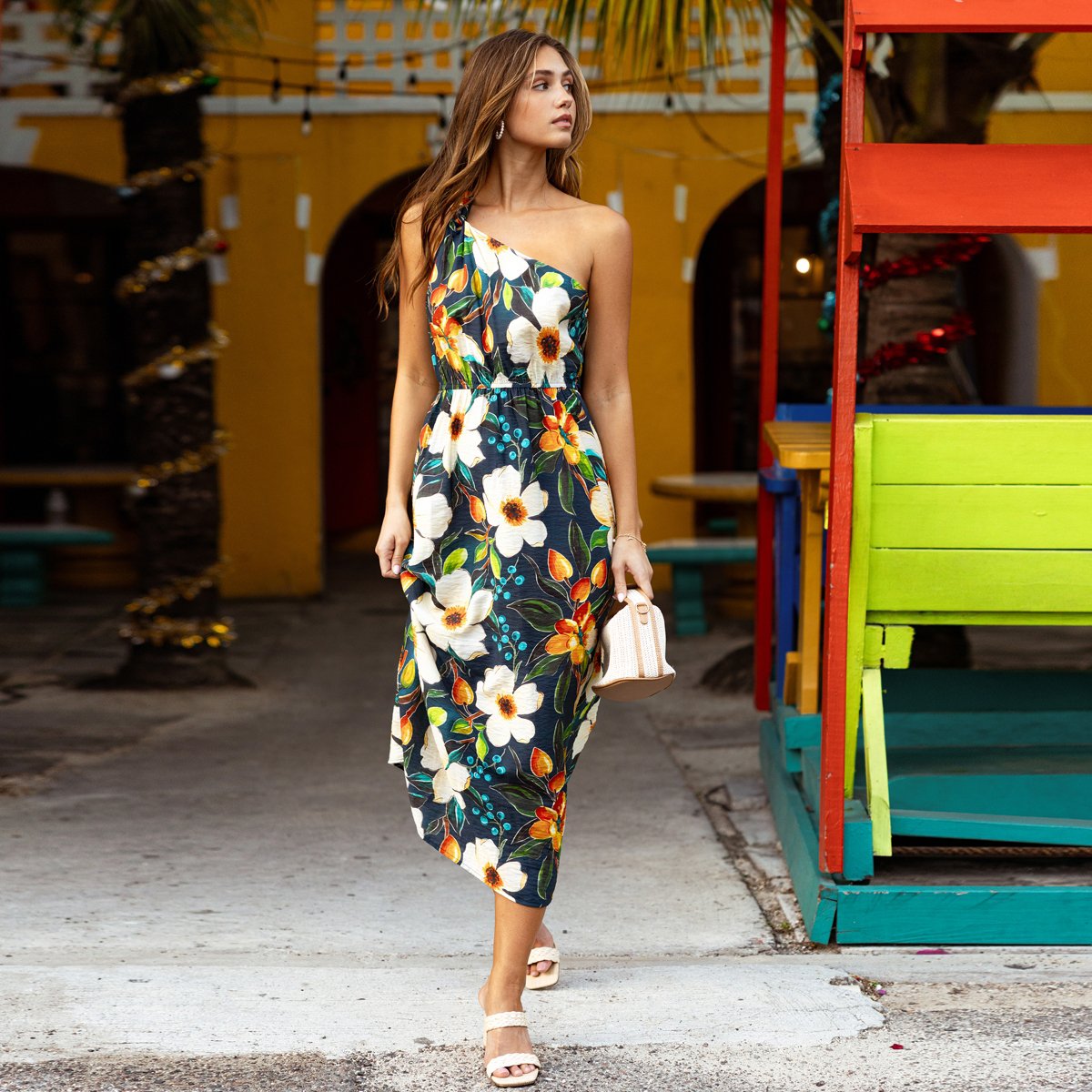 Женские платья Cupshe Women's Vibrant Floral Strapless Maxi Dress-M-Multicolored — фото 2