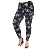 Women's Plus Size Printed Leggings - One Size Fits Most Plus - White Mark - 2 of 3