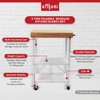 Origami Foldable Wheeled Portable Solid Wood Top Kitchen Island Bar Cart - 3 of 4