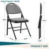 Folding Dining Chairs, Portable Commercial Seat with Metal Legs & Non-Slip Feet Pads, Linen Foldable Chairs for Home Office Party - 2 of 4