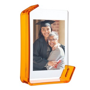 Unique Bargains Acrylic Wall Tabletop Display Floating Single Image Frame Stand - 1 of 4