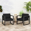 Christopher Knight Home Navan Outdoor Aluminum Club Chair with Cushions (Set of 2), Black/Dark Gray - 2 of 4