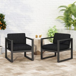 Christopher Knight Home Navan Outdoor Aluminum Club Chair with Cushions - 1 of 4