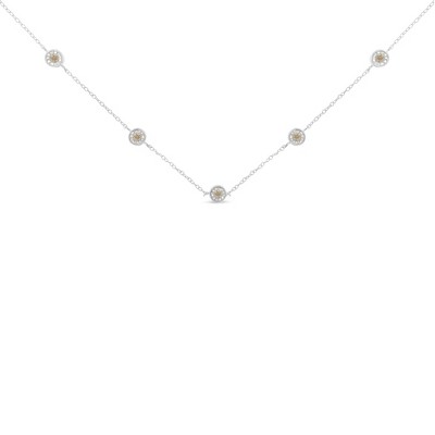 Haus of Brilliance Sterling Silver 1/2 Cttw Diamond Station Necklace