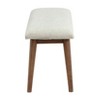 Treasure Trove Accents Wellington Dining Bench: Linen Upholstered, Rubberwood Frame, Adjustable Levelers - 3 of 4