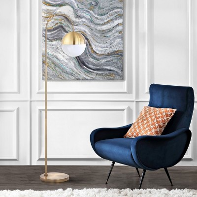 Arc 55.5" White and Gold Globe Floor Lamp