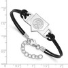 Black Bow Jewelry Sterling Silver MLB Houston Astros Homeplate Leather Bracelet, 7 Inch - image 2 of 3