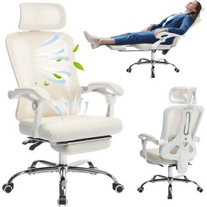 Ergonomic Office Chair,Swivel Task Chair with Adjustable Lumbar Support,Home Office Chair with Footrest,Mesh High Back Gaming Chair - 1 of 4
