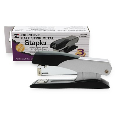 Charles Leonard Executive Metal Stapler, Half Strip, Gray (Case of 4)