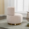 Sapphtopaz 1pc Fluffy Velvet Accent Chair Upholstered Sofa Lounge Chair Wide Upholstered, Living Room Chair 360 Degree Swivel Chair for Living Room - 3 of 4