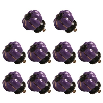 Unique Bargains Ceramic Vintage Knob Dresser Pumpkin Pull Handle Cupboard Wardrobe 10pcs