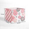 Bacati - Watercolor Floral Coral/Gray Fabric Storage Box Large - 3 of 4