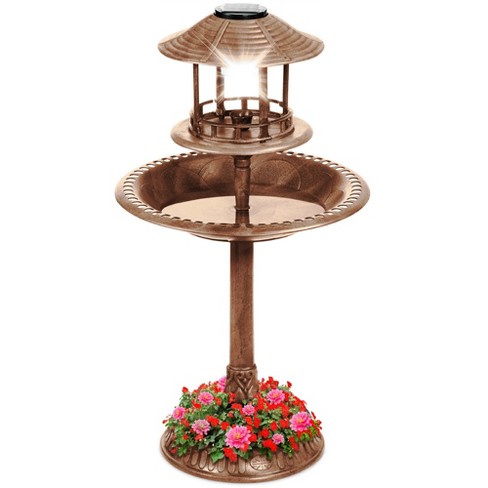 Best Choice Products Solar Outdoor Bird Bath Pedestal Fountain Garden Decoration w/ Fillable Planter Base - image 1 of 4