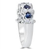 Pompeii3 2 1/2Ct Blue Sapphire & Diamond Wedding Ring 14k White Gold Lab Created - 2 of 4