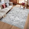 Indoor Vintage Area Rugs For Living Room Retro Low Pile Non Slip Distressed Rug For Bedroom Washable Lightweight Soft Foldable Carpet Home Decor - 2 of 4