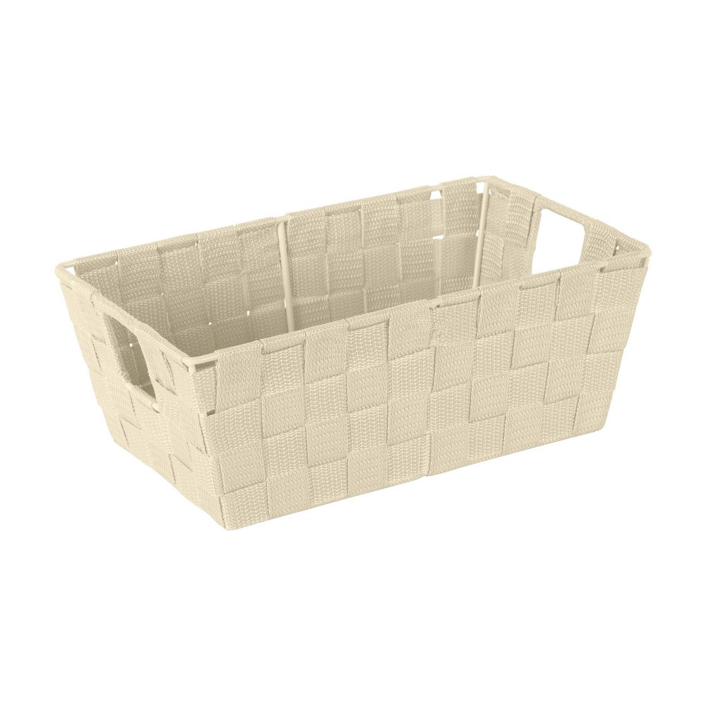 Photos - Other interior and decor Simplify Small 6.5" Woven Strap Storage Bin Ivory