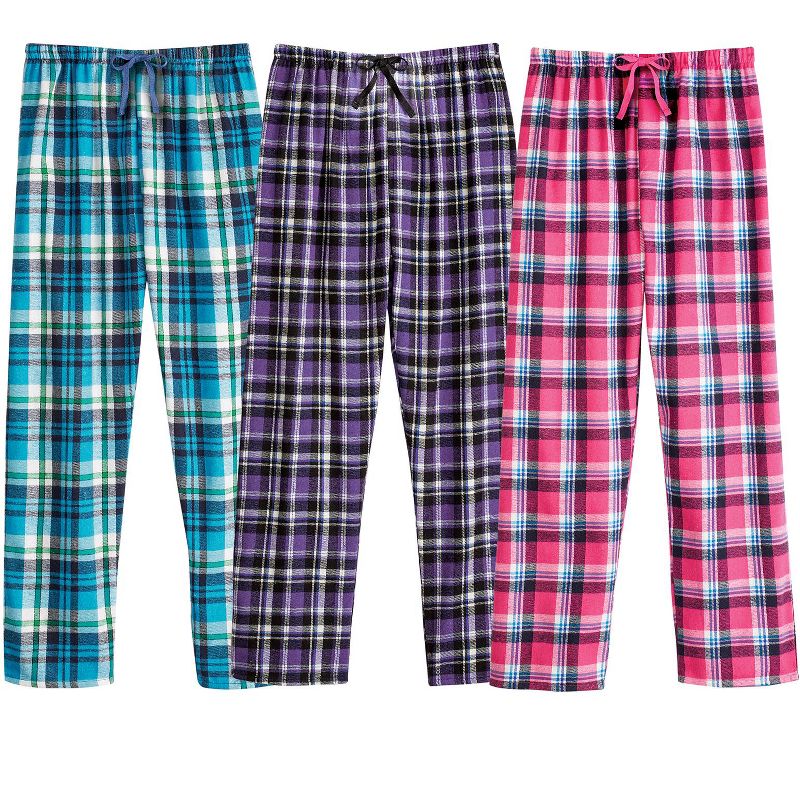 Collections Etc Ladies 3-pack Flannel Pj Pants, 3 of 5