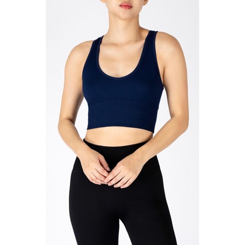 90 Degree By Reflex Womens Fitted V Neck Cropped Tank Top - Black - Xx  Large : Target