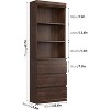 GAOMON 70''Farmhouse Bookcase with Drawers,Wooden Deep Bookshelves Storage Cabinet Organizer for Living Room, Kitchen, Home Office (Red Brown) - 4 of 4