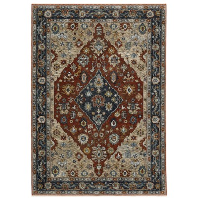 Oriental Weavers Aberdeen 1143H Rust/ Blue Indoor Area Rug - 2' x 3'