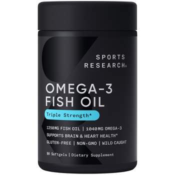 Sports Research Omega-3 Fish Oil, Triple Strength, 1,250 mg, Softgel