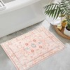 Floral Medallion Washable Rug, Non Slip Boho Accent Carpet for Entryway Bedroom Kitchen or Office, Soft Low Pile - 3 of 4