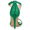 Allegra K Women's T Strap Open Toe Faux Animal Pattern Stiletto High Heel Sandals - 4 of 4