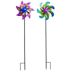 Transpac Metal Kinetic Psychedelic Y/S Set of 2 K Spring Home Decorations - 1 of 1