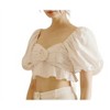 Women's Satin Sheen Rose Crop Top - STORIA - 3 of 4