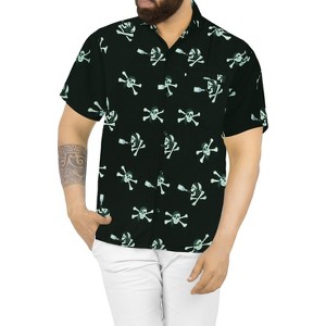 HAPPY BAY Mens Hawaiian Short Sleeve Button Down Shirt Men's Pirates Shirt Vacation Casual Summer Beach Shirts for Men Funny - 1 of 4
