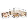 Christopher Knight Home George 5 piece Outdoor Acacia Wood Sectional Set with Coffee Table and Cushions - 3 of 4