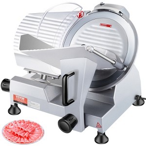 VEVOR 240W Commercial Meat Slicer, Electric Deli Food Slicer, 10" Carbon Steel Blade Electric Food Slicer, 350-400RPM Meat Slicer, 0 - 0.47 inch - 1 of 4