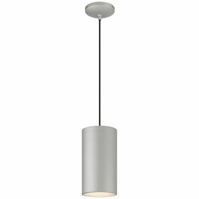 Satin Silver 24" Modern Drum LED Pendant for Indoor/Outdoor